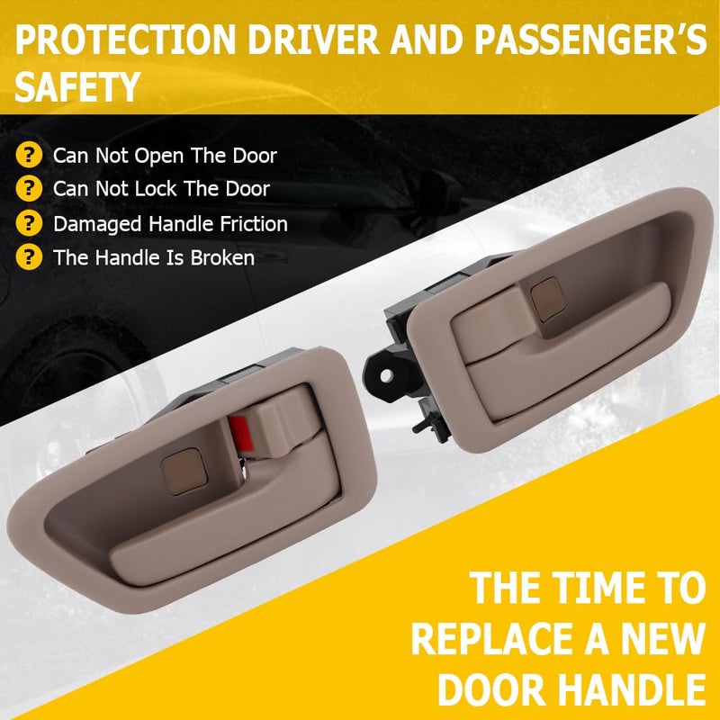 OCPTY Door Handles Interior Front Rear Driver Passengere Side Replacement fit 1997-2001 for Camry Inside Door Handles Texture Beige(4pcs) - Image 3